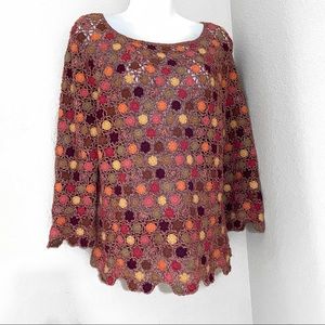 Rare Marisa Christina Crochet pullover sweater - Medium